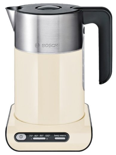 Изображение Электрический чайник Bosch TWK 8617P (2400 Вт/1,5 л /металл, пластик/бежевый)