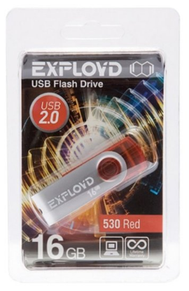 Изображение USB flash Exployd 530,(USB 2.0/16 Гб)-красный ()