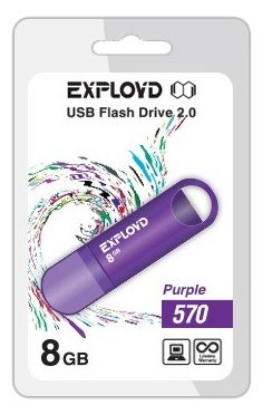 Изображение USB flash Exployd 570,(USB 2.0/8 Гб)-фиолетовый ()