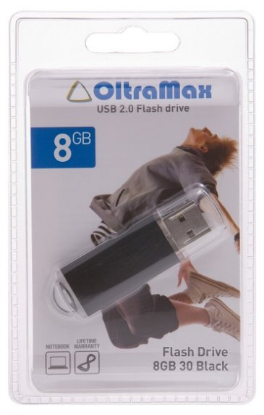 Изображение USB flash OltraMax 30,(USB 2.0/8 Гб)-черный ()