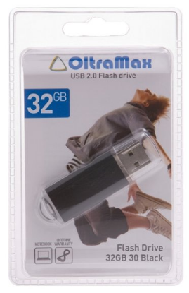 Изображение USB flash OltraMax 30,(USB 2.0/32 Гб)-черный ()