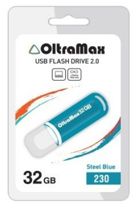 Изображение USB flash OltraMax 230,(USB 2.0/32 Гб)-светло-синий ()