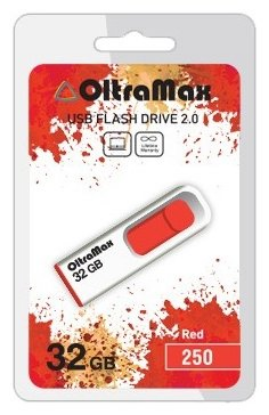 Изображение USB flash OltraMax 250,(USB 2.0/32 Гб)-белый, красный ()