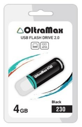 Изображение USB flash OltraMax 230,(USB 2.0/4 Гб)-черный ()