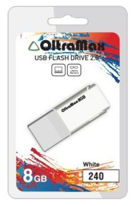 Изображение USB flash OltraMax 240,(USB 2.0/8 Гб)-белый ()