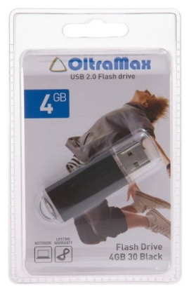 Изображение USB flash OltraMax 30,(USB 2.0/4 Гб)-черный ()