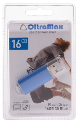 Изображение USB flash OltraMax 30,(USB 2.0/16 Гб)-синий ()