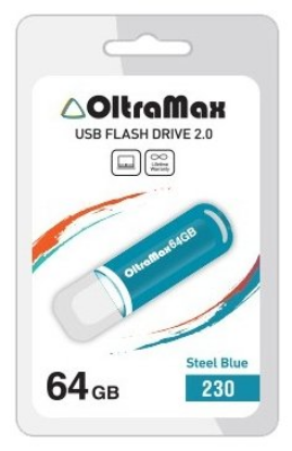 Изображение USB flash OltraMax 230,(USB 2.0/64 Гб)-светло-синий ()