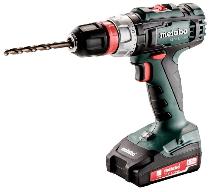 Изображение Шуроповерт Metabo BS 18 L Quick 2.0Ач х2 кейс (50 Н·м//Li-Ion/2 А.ч/18 В) (602320500)