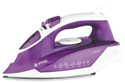 Изображение Утюг VITEK VT-8308VT (2200 Вт/белый, фиолетовый)