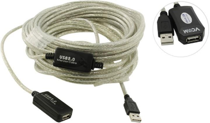 Изображение Кабель удлинительный VCOM VUS7049-15M USB 2.0 A USB 2.0 A  15 м