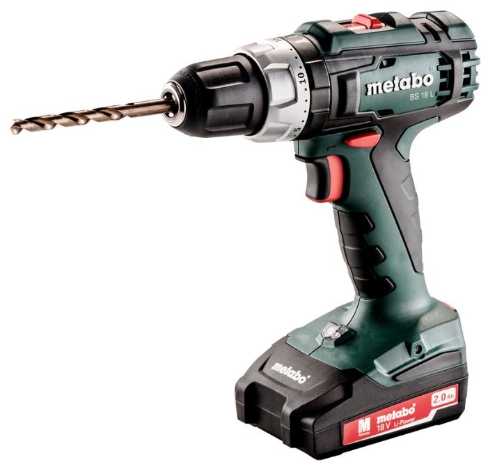 Изображение Шуроповерт Metabo BS 18 L 2.0Ач х2 кейс (50 Н·м//Li-Ion/2 А.ч/18 В) (602321500)