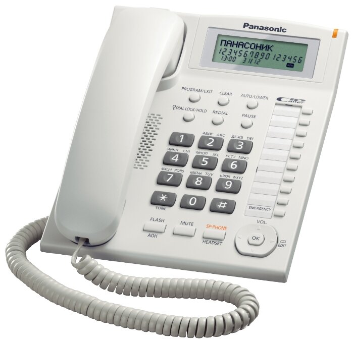 Изображение Проводной телефон Panasonic KX-TS2388RUW,белый CallerID, АОН