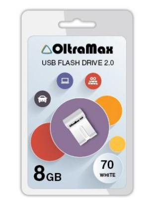 Изображение USB flash OltraMax 70,(USB 2.0/8 Гб)-белый ()