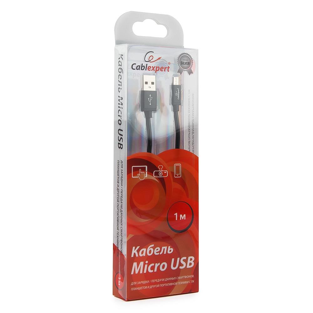 Изображение Кабель соединительный Gembird CC-S-mUSB01Bk-1M USB 2.0 A Micro USB 2.0 B черный 1 м