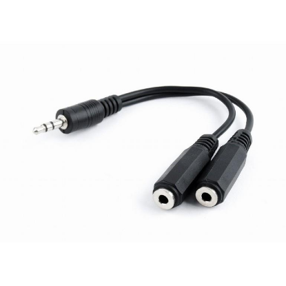 Изображение Кабель соединительный Cablexpert CCA-415-0.1M 3.5 mm jack-3.5 mm jack x2 (черный) (0,1 м)