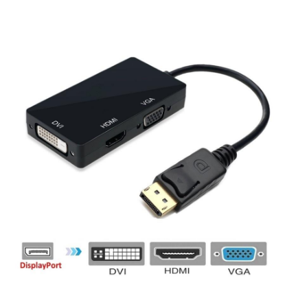Изображение Переходник Orient C309 DisplayPort-HDMI + DVI + VGA  (черный) (0,2 м)