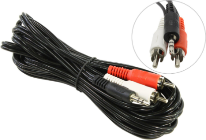 Изображение Кабель соединительный 5BITES AC35J2R-030M RCA x2-3.5 mm jack (черный) (3 м)