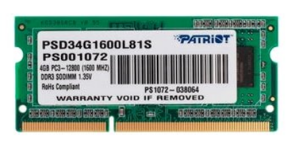 Изображение Оперативная память 4 GB DDR3L Patriot Memory PSD34G1600L81S (12800 МБ/с, 1600 МГц, CL11)