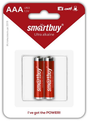 Изображение Батарейка SmartBuy LR03/2B (SBBA-3A02B) (AAA (R03,286,LR03) 1,5 В  щелочная (алкалиновая))