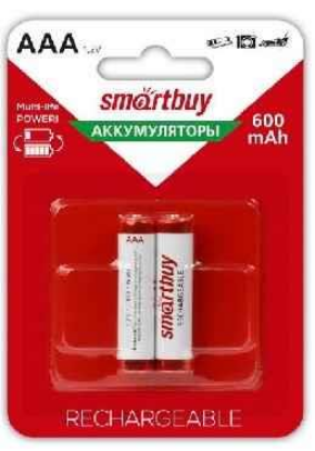 Изображение Аккумулятор SmartBuy AAA/2BL (AAA (R03,286,LR03) 1,2 В 600 мА*час Ni-Mh)