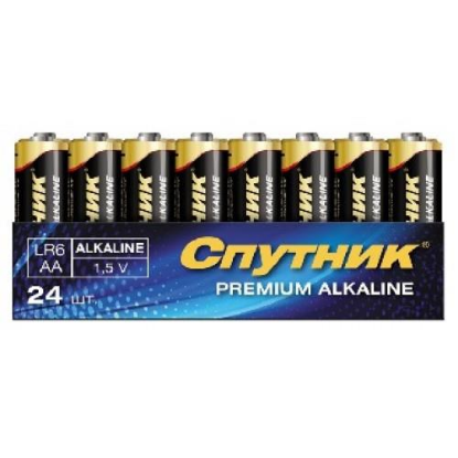 Изображение Батарейка Спутник LR6/4S/24 PREMIUM ALKALINE (AA (R6,316,LR6) 1,5 В  щелочная (алкалиновая))