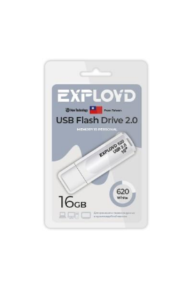 Изображение USB flash Exployd 620,(USB 2.0/16 Гб)-белый ()