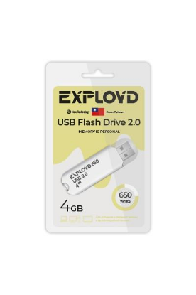 Изображение USB flash Exployd 650,(USB 2.0/4 Гб)-белый ()