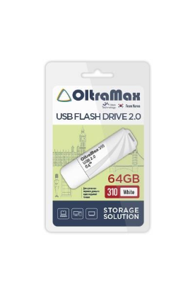 Изображение USB flash OltraMax 310,(USB 2.0/64 Гб)-белый ()