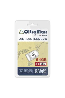 Изображение USB flash OltraMax 330,(USB 2.0/64 Гб)-белый ()