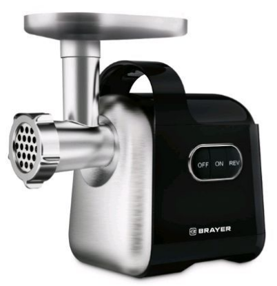 Изображение Мясорубка Brayer BR1602 (2000 Вт /2 кг/мин/серебристый, черный)