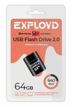 Изображение USB flash Exployd 640,(USB 2.0/16 Гб)-черный ()