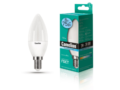 Изображение Лампа светодиодная Camelion LED8-C35/845 Е14 4500K 8 Вт