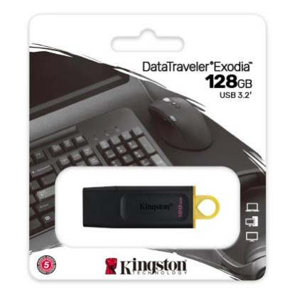 Изображение USB flash Kingston DataTraveler Exodia,(USB 3.2/128 Гб)-черный ()