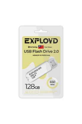 Изображение USB flash Exployd 650,(USB 2.0/128 Гб)-белый ()