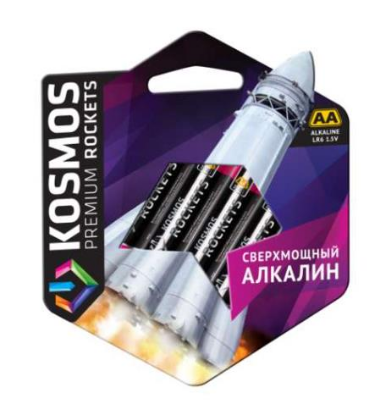 Изображение Батарейка Космос ROCKETS LR6_4BL (AA (R6,316,LR6) 1,5 В  щелочная (алкалиновая))