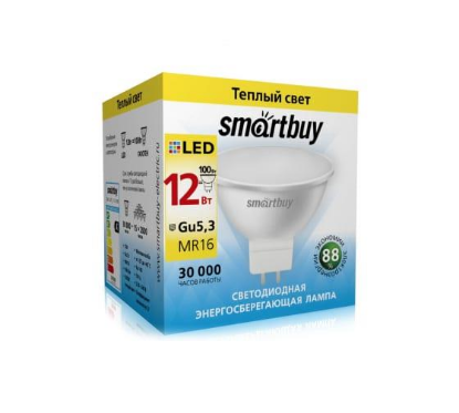 Изображение Лампа светодиодная SmartBuy SBL-GU5_3-12-30K GU5.3 3000К 12 Вт