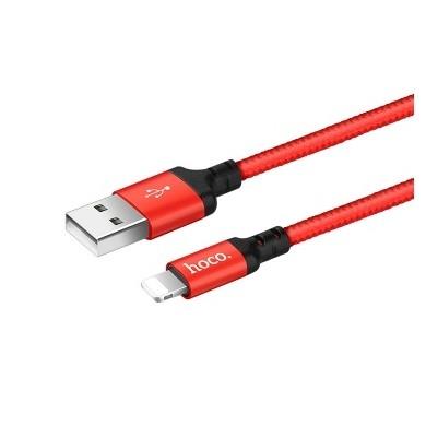 Изображение Кабель соединительный Hoco HC-62837 X14 USB 2.0 A Lightning 8P красный, черный 1 м