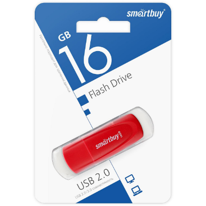 Изображение USB flash SmartBuy Scout,(USB 2.0/16 Гб)-красный (SB016GB2SCR)