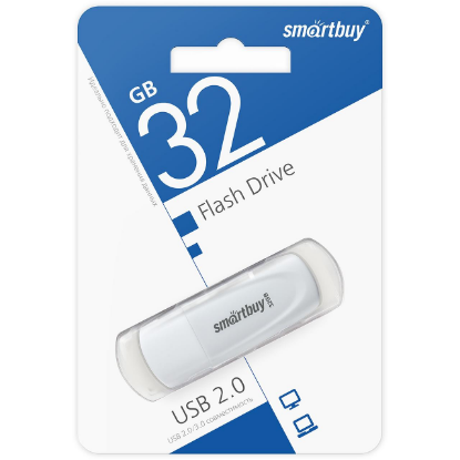 Изображение USB flash SmartBuy Scout,(USB 2.0/32 Гб)-белый (SB032GB2SCW)