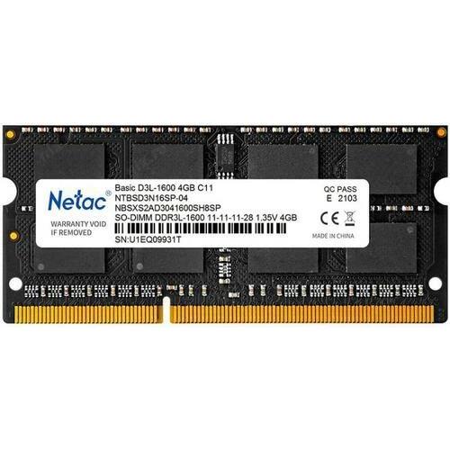 Изображение Оперативная память 4 GB DDR3 NETAC NTBSD3N16SP-04 (12800 МБ/с, 1600 МГц, CL11)