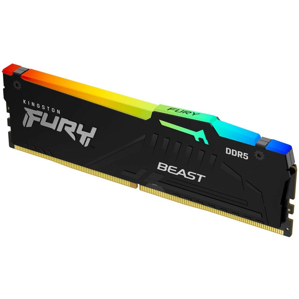 Изображение Оперативная память 1x32 GB DDR5 Kingston Fury Beast RGB (44800 Мб/с, 5600 МГц, CL40)