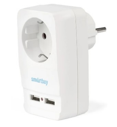 Изображение SMARTBUY (SBE-16-A05-USB) адаптер - розетка, 2 USB