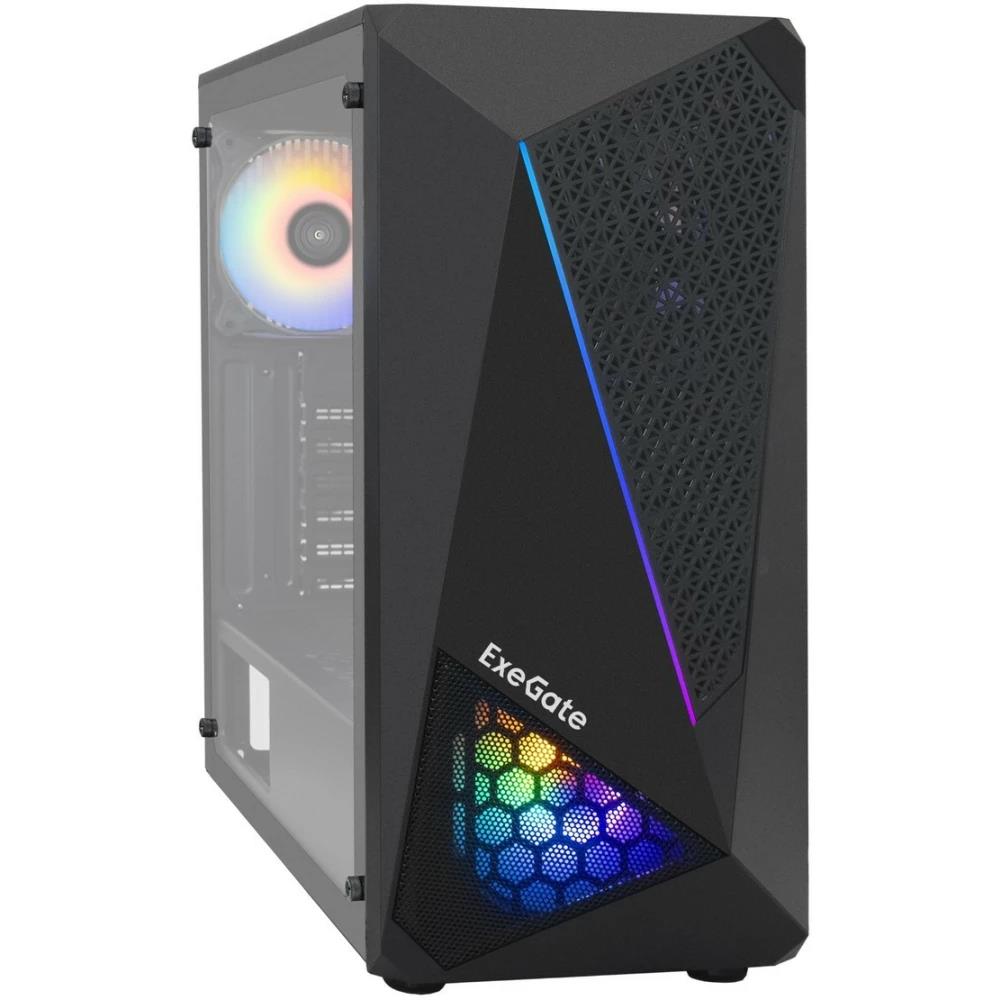 Изображение Корпус ExeGate EVO-8225-NPX600 (mATX, ATX, Mini-ITX, черный, 600 Вт)/(EX293015RUS)