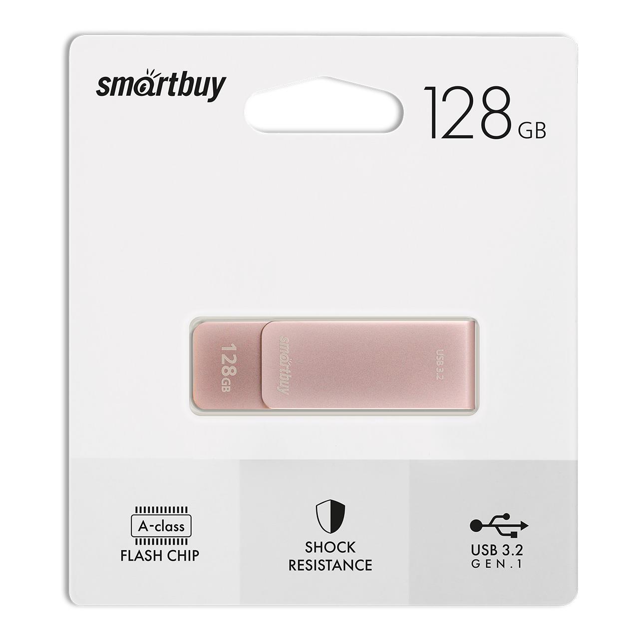 Изображение USB flash SmartBuy M1,(USB 3.2/128 Гб)-розовый (SB0128GM1A)