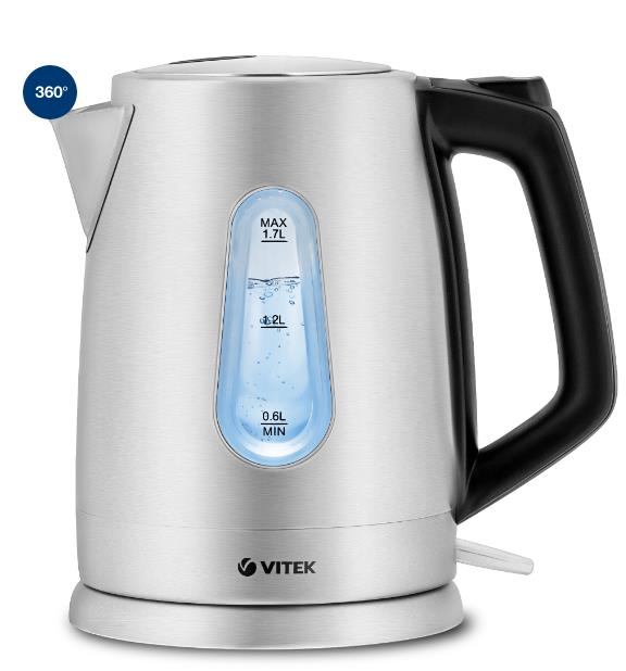 Изображение Электрический чайник VITEK VT-7087 ST (2150 Вт/1,7 л /нержавеющая сталь/серебристый)