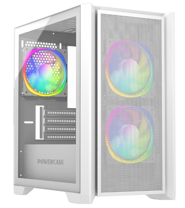 Изображение Корпус PowerCase Alisio Micro Z3B ARGB (mATX, Mini-ITX, белый, без БП)/(CAMZW-A3)