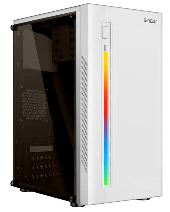 Изображение Корпус Ginzzu D390 (mATX, Mini-ITX, белый, без БП)/(D390)