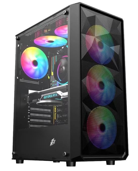 Изображение Корпус 1STPLAYER FD3 Black (mATX, ATX, Mini-ITX, черный, без БП)/(FD3-BK-4F1)