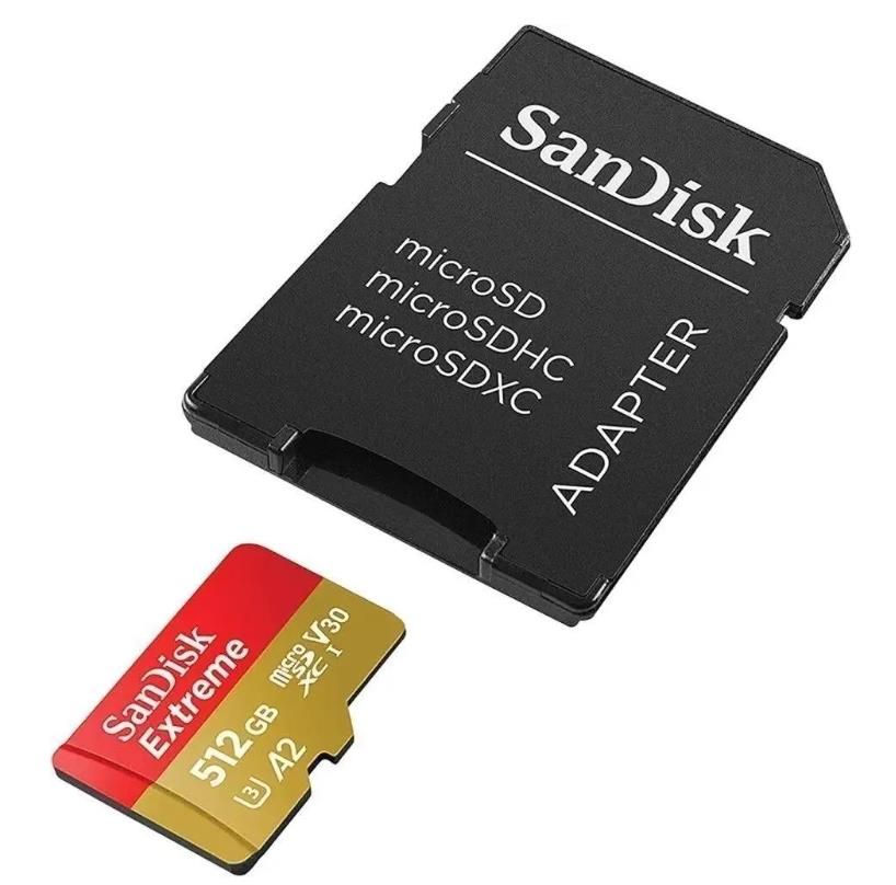 Изображение Карта памяти SanDisk MicroSDXC Extreme Class 10 512 Гб адаптер на SD SDSQXAV-512G-GN6MA